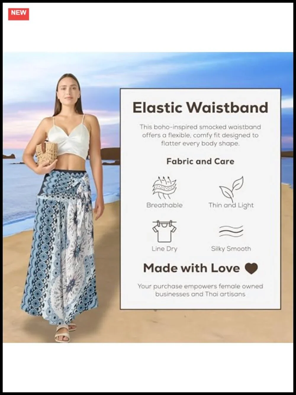 Boho Maxi Skirt for Women - Lightweight Rayon Wrap Skirt